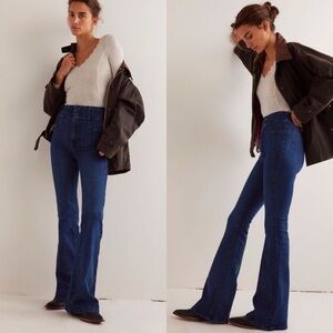 Free People We The Free Jayde Flare jeans in Night sky dark wash